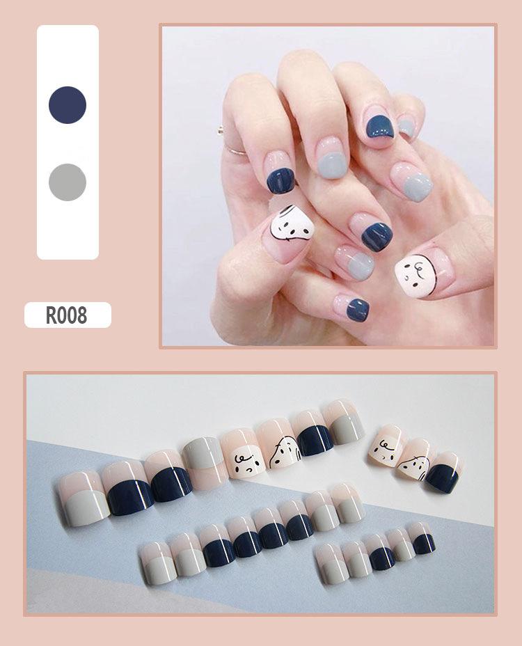 Product Introduction of Fake Nails Finished Stickers Cute Nail Stickers Wearable Nail Stickers Removable Fake Nail Pieces 24 Pieces 14