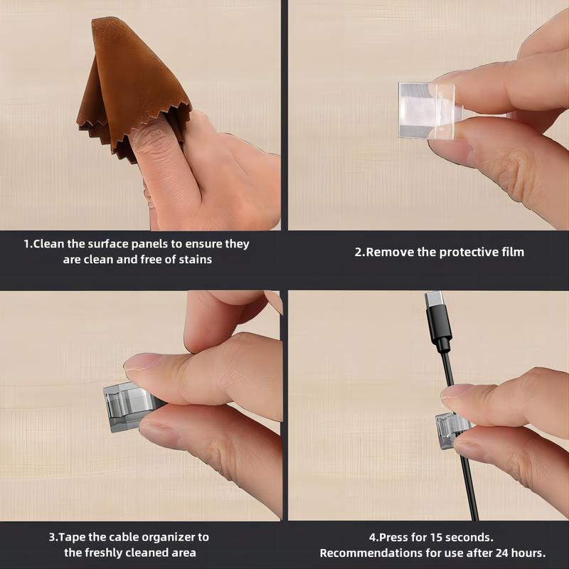 Product Introduction of 10/30/50pcs Self-Adhesive Cable Clips, Desk Organizers For Home Wall Decor 2