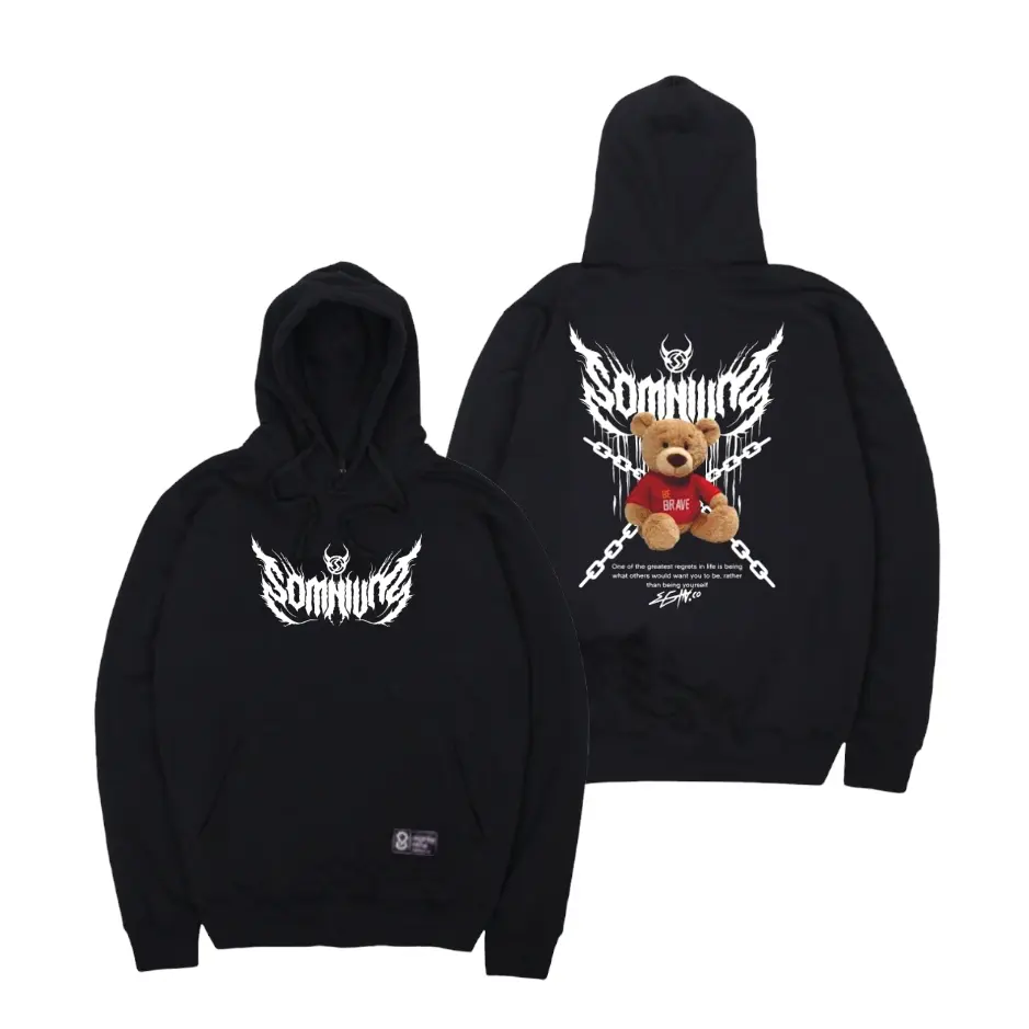 HOODIE PRIA WANITA HITAM MOTIF SIMPLE ORIGINAL EIGHTYNINE BRAND LOKAL PREMIUM DISTRO AESTHETIC