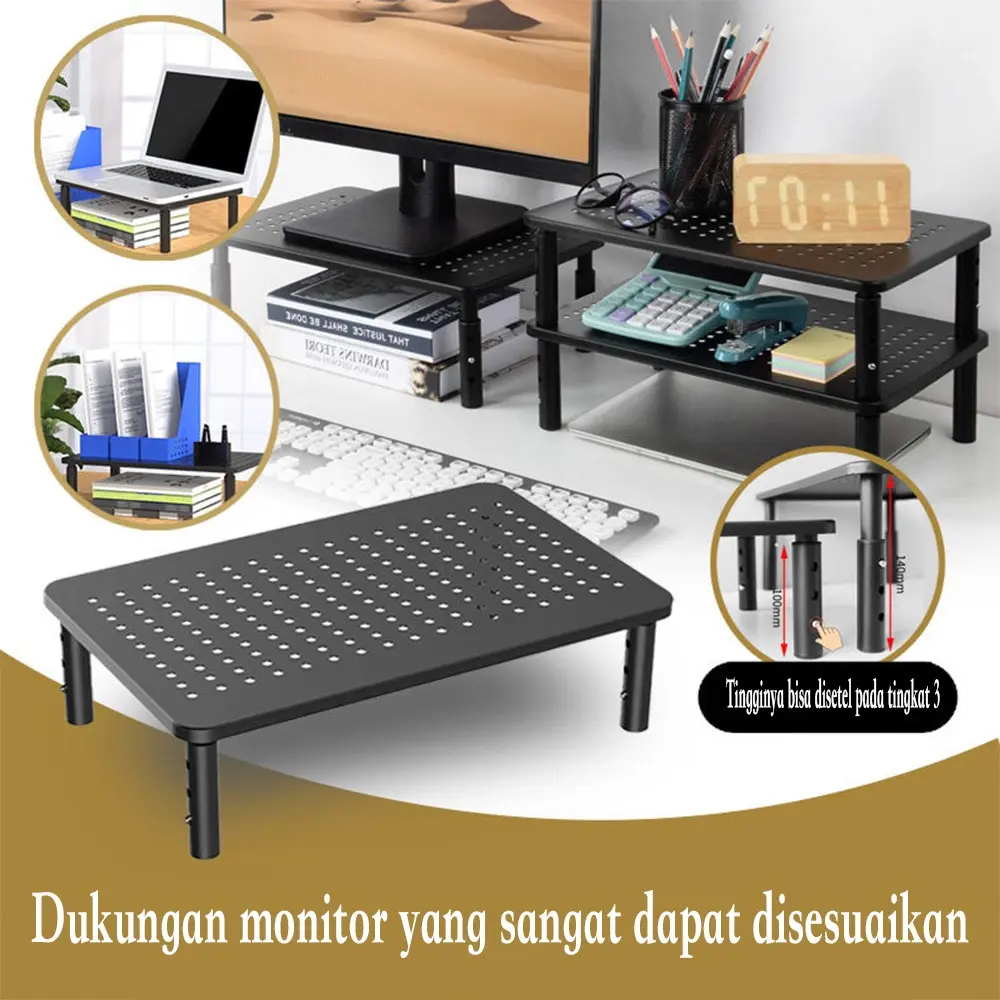 Monitor Stand Height Adjustable Desktop Rack Bearing Weight 20KG ...