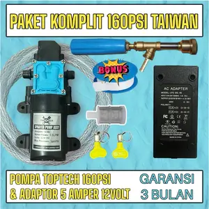 (TEKANAN 160PSI) ALAT CUCI MOTOR AC MOBIL KOMPLIT TOPTECH