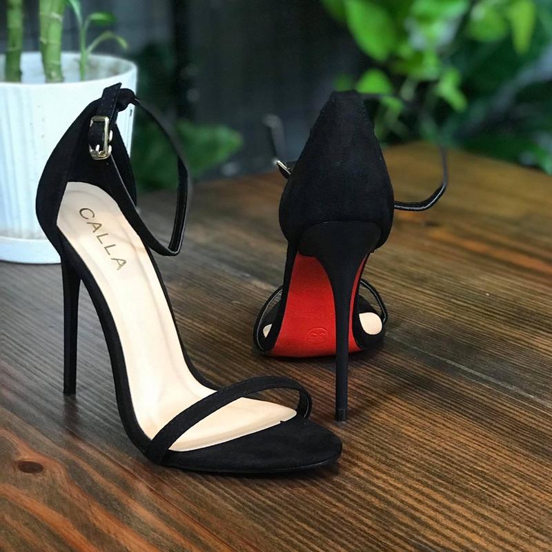 Sandal cao gót dây ngang cao 8cm đến 12cm Nữ GiàY