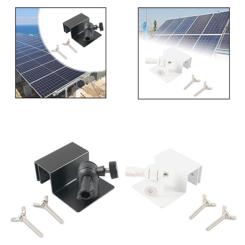 Universal Solar Panel Gutter Mount 1/4” Thread 7.5cmx6x3.1cm Sturdy Simple Assembly Flexible Rotation with 2 Bolts Bracket 4