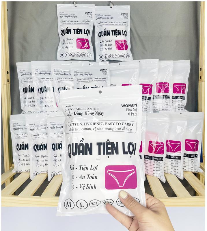 Combo 60 quần lót giấy cotton, đáy 2 lớp, dùng 1 lần, dành cho phụ nữ đi du lịch, mẹ bầu sinh con