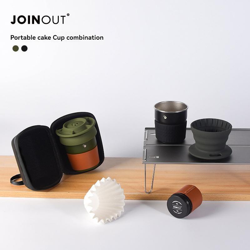 Portable Coffee Cup Set, 1 Set Outdoor Camping Coffee Maker Set, Including Coffee Pot & Filter Paper & Coffee Cup & Storage Bag, Coffee Making Tool for Outdoor Camping 6
