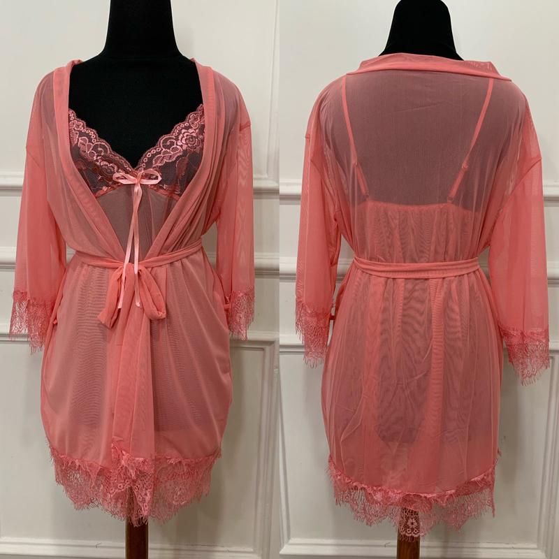 LindaGalz ZURY Pakaian Tidur Wanita 2001 Kimono Lingerie set 4 in 1 4