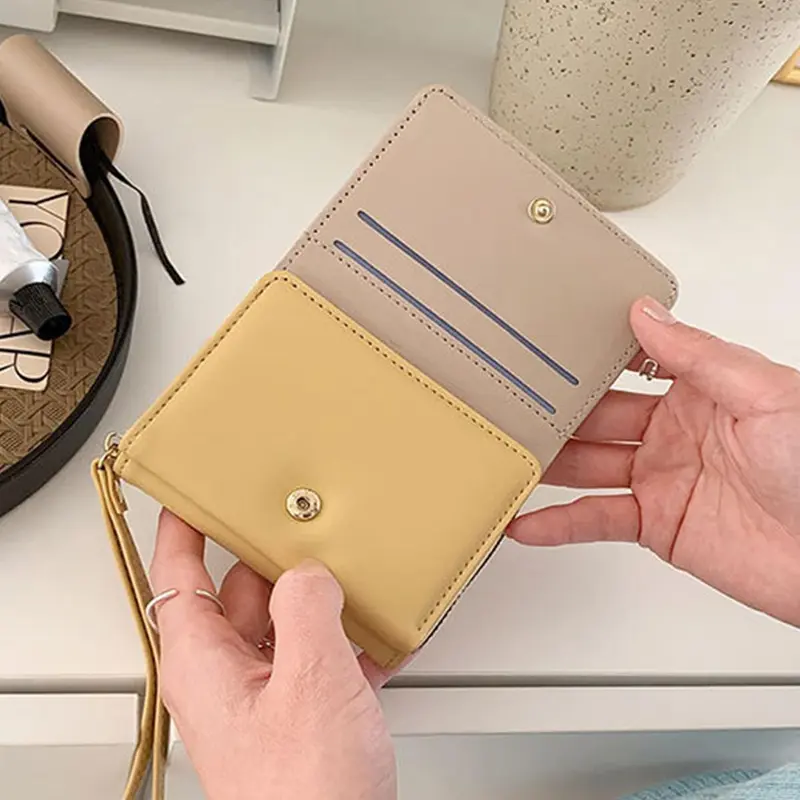 Ví mèo có dây kéo, SS25, dành cho phụ nữ, ví ngắn chắc chắn, nhiều khe cắm, ví đựng tiền Xu bằng da PU, thiết kế hình mèo 6