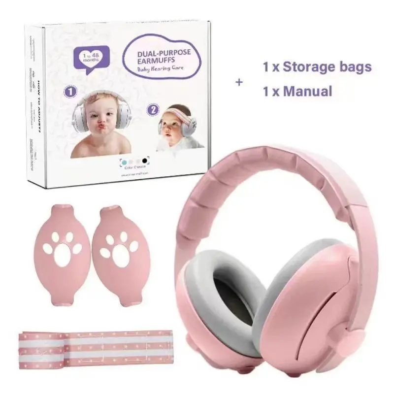 Baby Ear Protection Noise Cancelling Headphones 2-in-1 Convertible Design Noise Reduction Earmuffs for Infant Improves Sleep