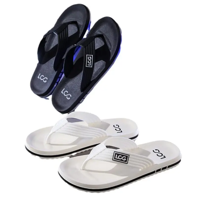 Men's summer trendy flip flops, ant odor proof slip on sport soft and wear-ant beach sandals, thick soled sandals
