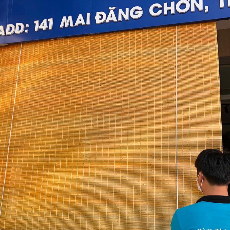 Mành rèm tre trúc vàng nan 5li. Mành tre trúc che nắng Mái Hiên. Đặt theo kích thước