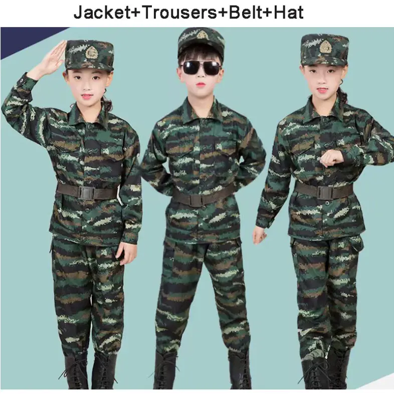Quân đội trang phục cho trẻ em trẻ em của ngụy trang Quần áo Cosplay Unisex 4