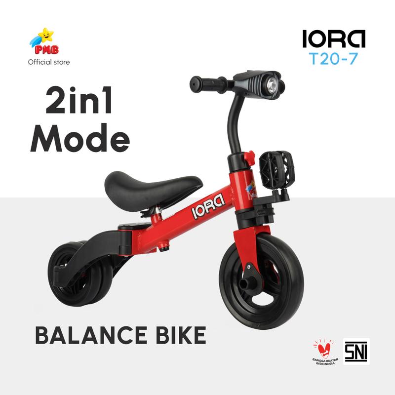 Product Introduction of SEPEDA ANAK MURAH PMB IORA 2 IN 1 BALANCE BIKE T20-7//BALANCE BIKE MURAH//SEPEDA ANAK RODA 3//KADO ULTAH ANAK//SEPEDA ANAK RODA TIGA MURAH 11
