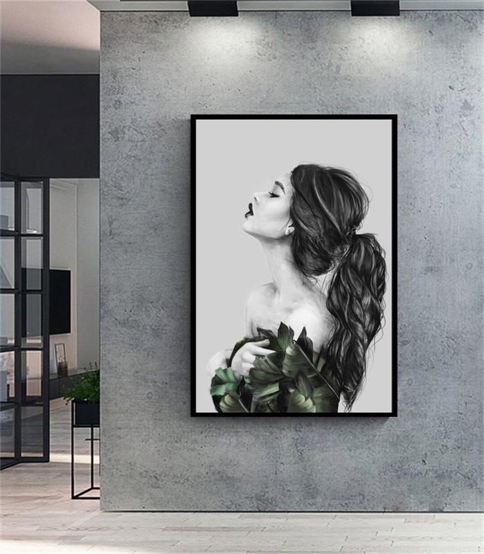  Tranh cô gái thời trang cô gái nghệ thuật tranh tráng gương laminate khung composite nhẹ bền kèm đinh treo trang trí decor phòng ngủ phòng khách phòng live treams decor tường phòng trọ. Treo Tường 