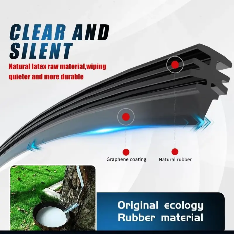 Car Wiper Blade Refill Strip, Car Windshield Rubber Strip, Wiper Frameless Wiper Accessories 5
