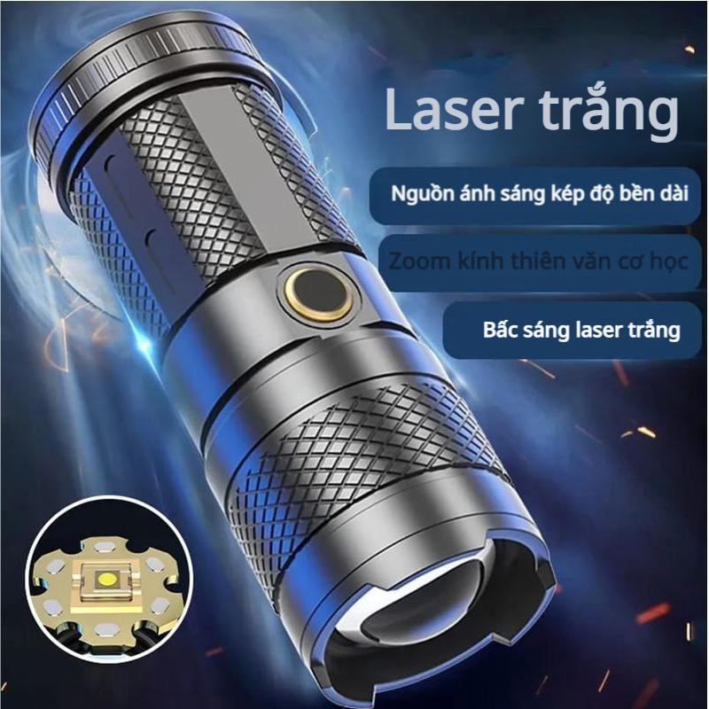 [cod] Đèn pin LED siêu sáng, đèn pin chống nước, sạc USB, đèn pin nhựa ABS, có thể zoom Phụ Kiện