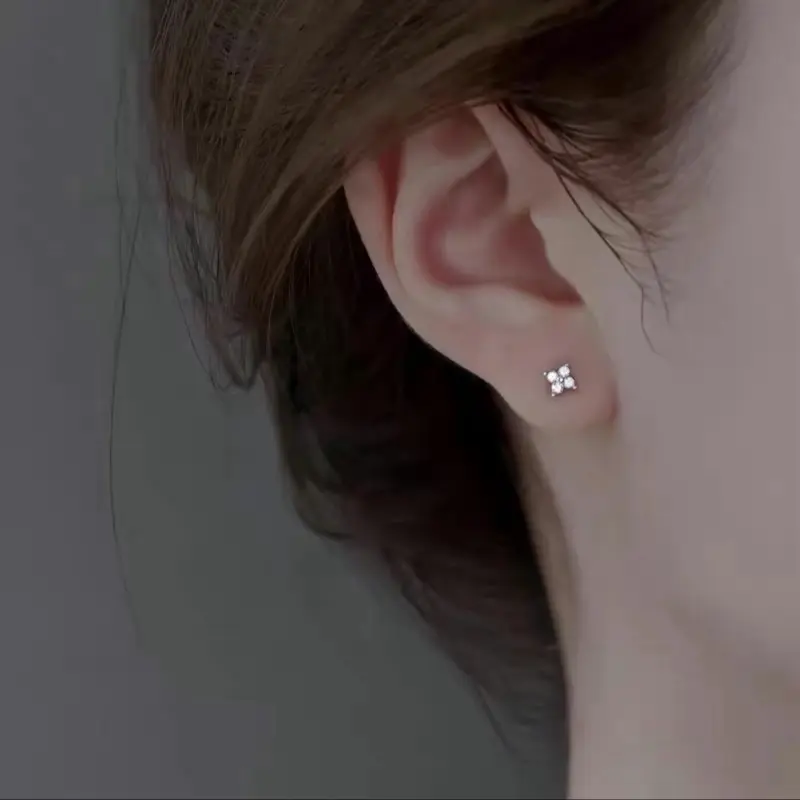 [060] Bông tai bạc hoa nhí mặt 4li-6li-8li SolSilver
