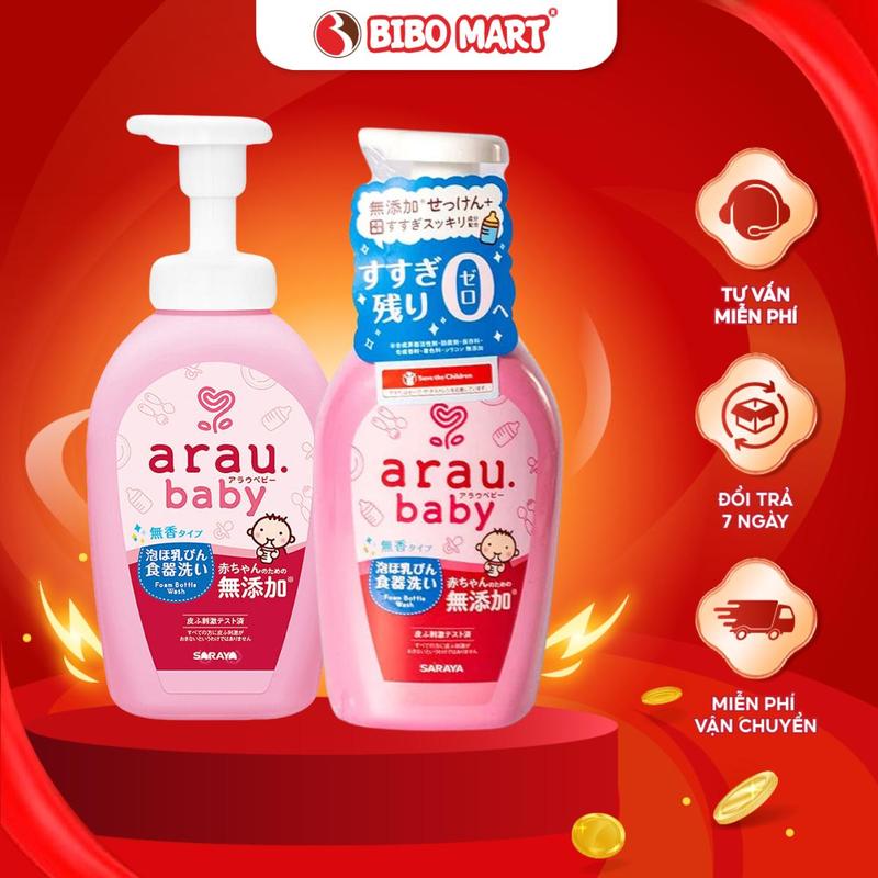  Nước Rửa Bình Sữa Arau Baby Nhật Hàng Chính Hãng Túi 450ML An Toàn Lành Tính - Bibo Mart 