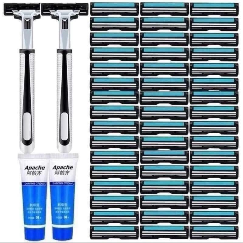  Bộ dao cạo râu cho nam 72 lưỡi thay thế- Tặng 2 Tuýp Kem Cạo Râu - LaCa Gia Dụng 