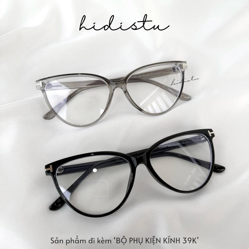 Kính mắt mèo tròn Ticat. Phù hợp dáng mặt trung bình to. Tròng kính bầu tròn dáng mắt mèo xếch nhẹ