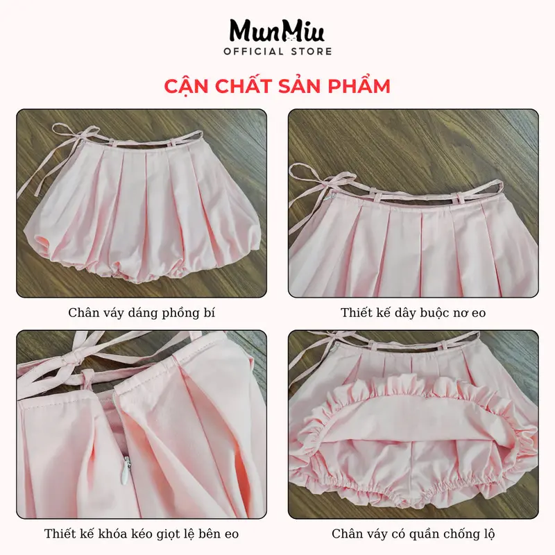 Chân váy nữ BIGSIZE MunMiu chân váy phồng bí ngô 2 lớp có quần bảo hộ phong cách trẻ trung năng động 512 1