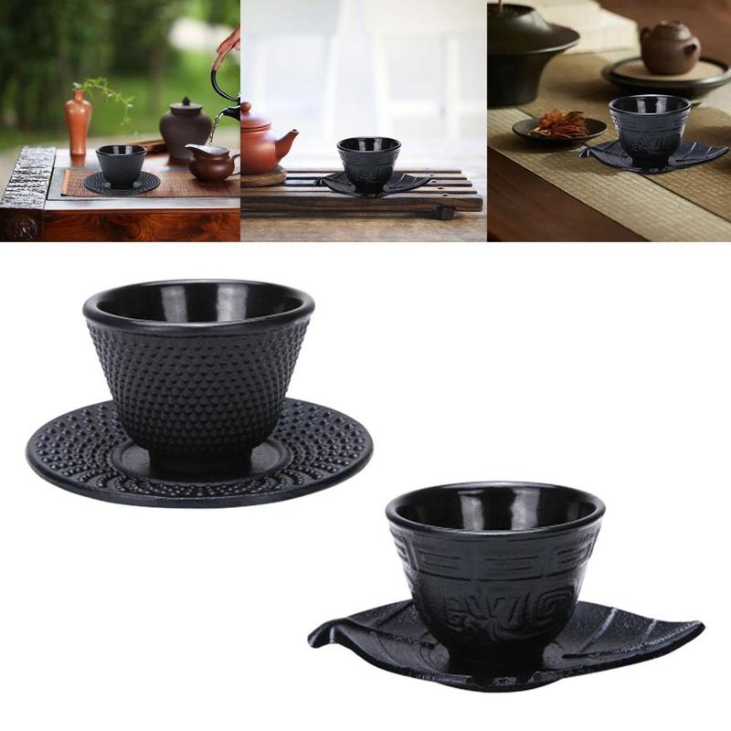 Cast Iron Teacup with Coaster,Tea Cup with Saucer,Creative Teaware,Asian Tea Cup,Cast Iron Teaware,Iron Tea Cup Tea Cup 3