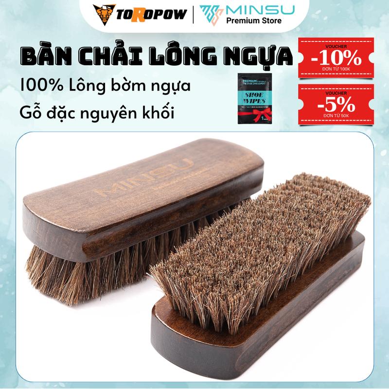  Bàn Chải Đánh Giày Lông Ngựa Cao Cấp M2414 Chuyên Dùng Vệ Sinh Giày Sneaker Giày Da Lộn Nubuck - Loại Lớn Nam Nữ 