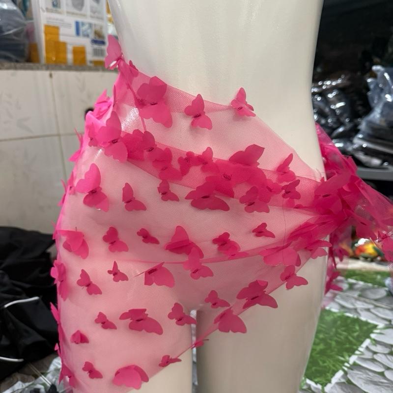 TM .Bikini Phụ kiện khăn Quấn Hoạ Tiết Bướm đi biển Ba Màu dể Phối Thời Trang ( khăn lẻ)khăn 0