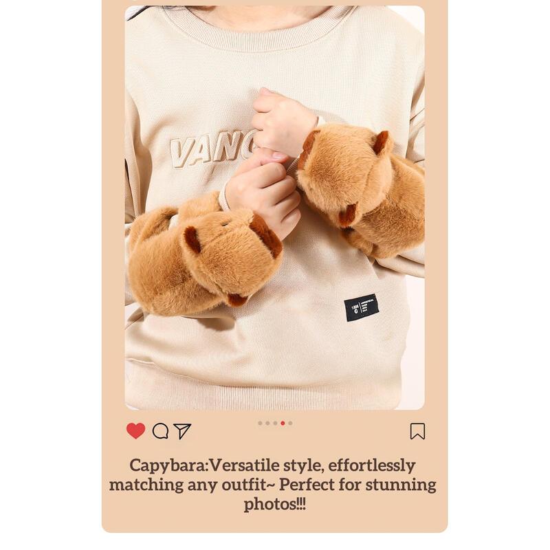 Product Introduction of inch Capybara Plush Doll - Adorable Snap Ring Design, Soft Cuddly Toys for Boys Girls Age 2 3 4 5 6 7 8 Years Old Christmas Birthday Present 9