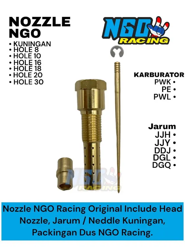 Nozzle PWK PE PWL Lubang 8 10 16 18 20 30 Keihin Merk NGO Racing Usa - Nozle Nozel Nosel Nozzle PWK 8 10 16 18 20 30 Hole Keihin 0