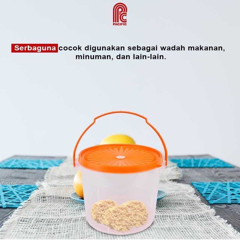 Product Introduction of PACIFIC Sealware Bulat Toples Plastik 3.5 Liter Alexa Food Container Wadah Makanan PAC-SEALWARE Varian Warna gagang hijau 2