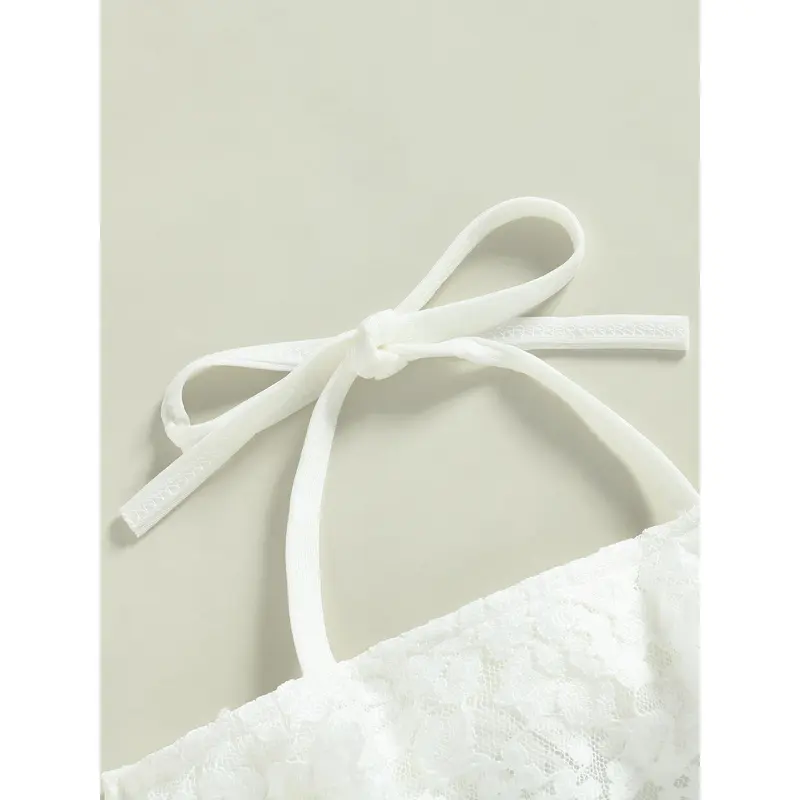 Áo Tắm Hai Mảnh Cho Bé Gái Mới Biết Đi, Không Tay, Áo Ren Cổ Yếm, Bộ Đồ Bơi Và Đáy Bikini, Mùa Hè Đệm 5