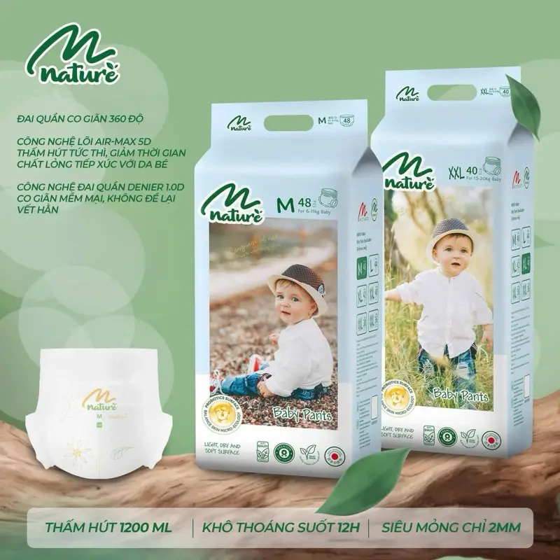 Mẫu mới. Bỉm quần/ dán Momo Nature đủ size Cho Bé