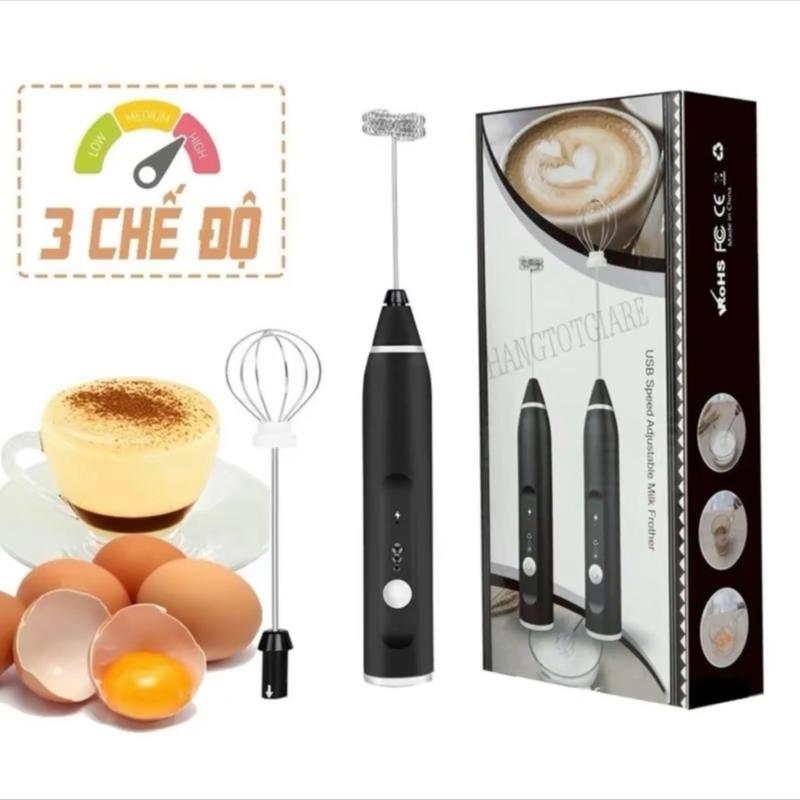 Máy Tạo Bọt Trứng, Bọt Cafe 3 Tốc Độ Tuỳ Chọn. Nhỏ Gọn Tiện Lợi Máy Đánh Bọt Máy