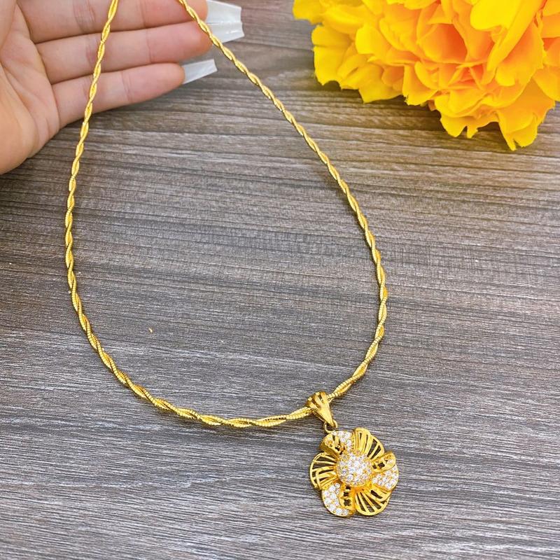 Kiềng dẻo kèm mặt cao cấp Women Dây Chuyền Trang Sức 2