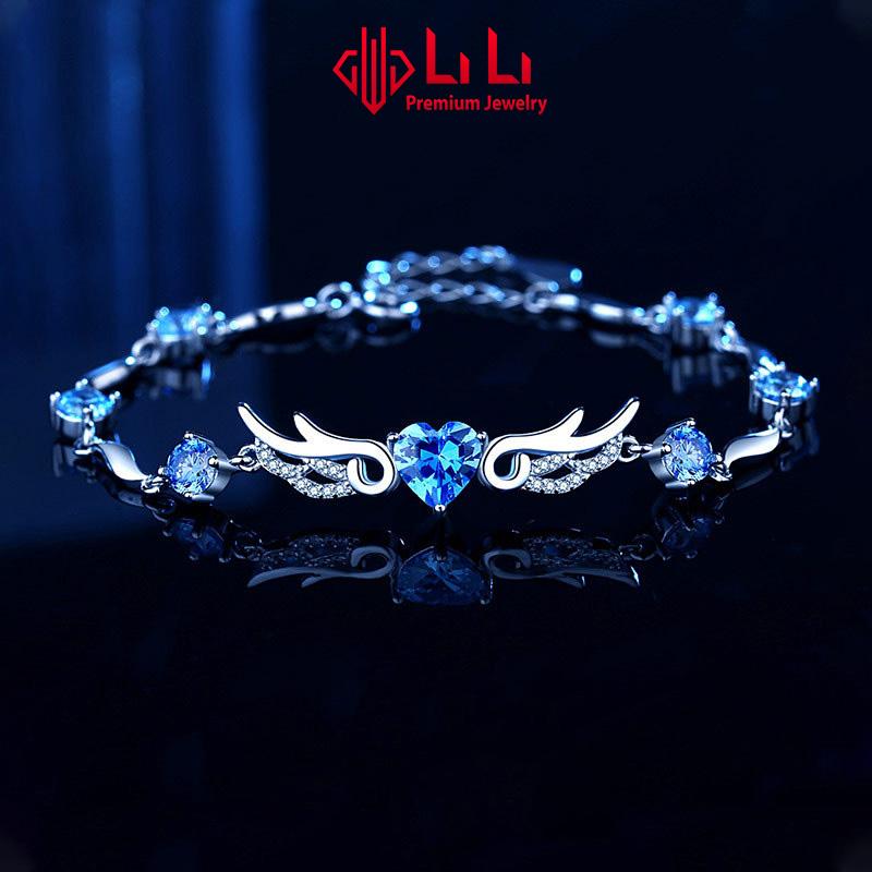 Lắc tay bạc nữ LiLi S999 đính đá CZ cao cấp hình đôi cánh thiên thần Bianca LILI_656951