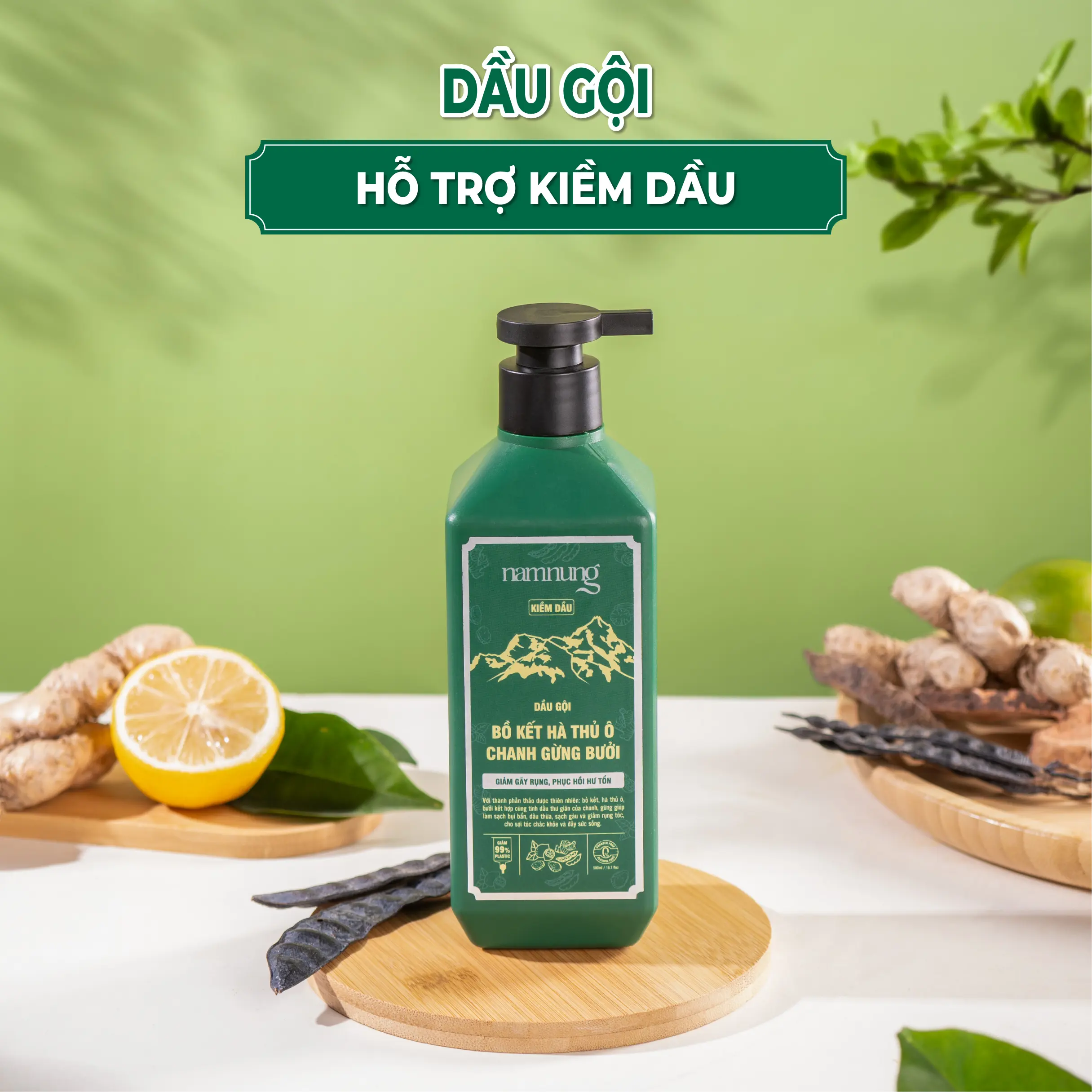 Dầu gội thảo dược Nam Nung 500ml bản giảm dầu nhờn