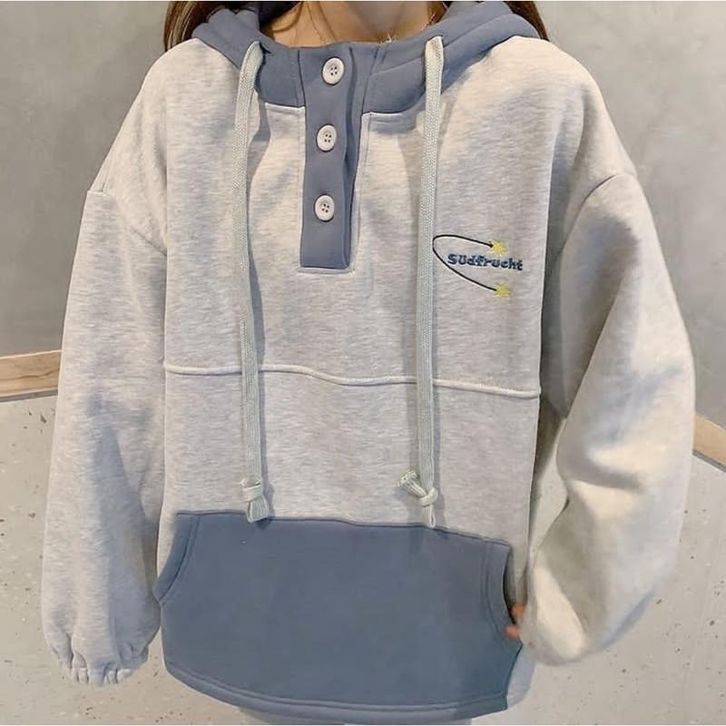 SUDFRUCHT COMBIE HOODIE OVERSIZE WANITA / SWEATER HOODIE OVERSIZE WANITA KOREA 3
