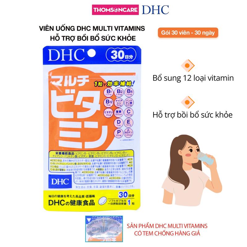 Viên uống DHC Multi Vitamins 30 viên - 30 ngày - Bổ sung Vitamin B1 B2 B6 B12 C D E cho người thiếu hụt Vtm Vitamin tổng hợp