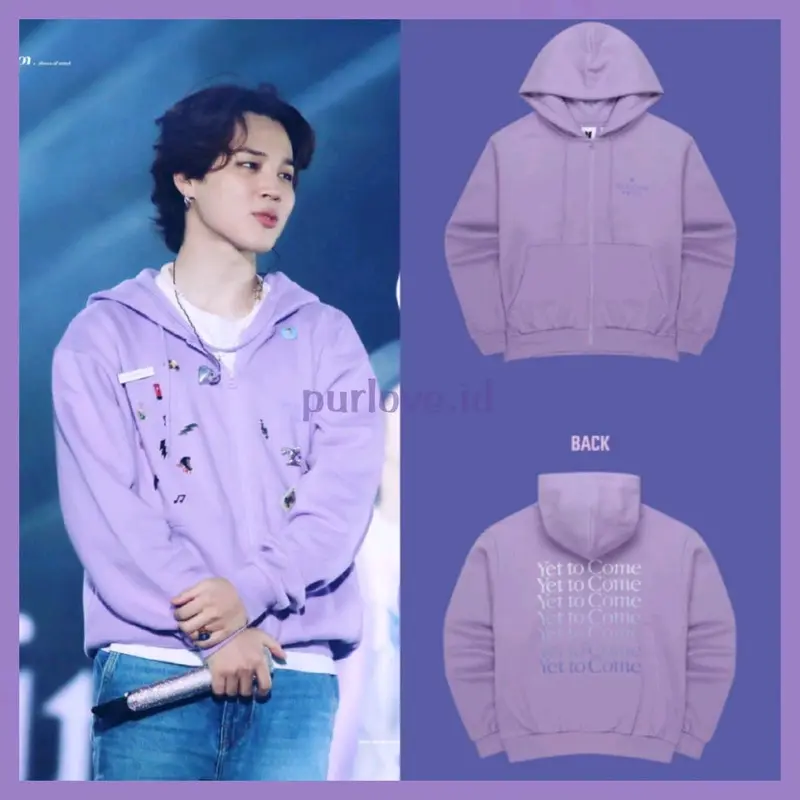 JAKET HOODIE BTS YET TO COME TERMURAH Katun Cokelat Polos 0