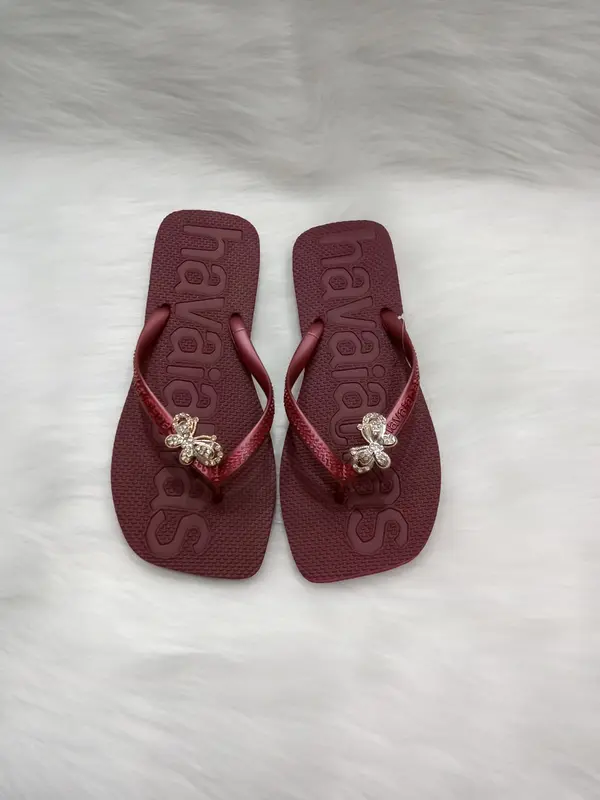 (Chon lùi 1 size)Dép Kẹp Xốp Nữ Thời Trang Đính Khóa Chất Liệu Xốp Nhẹ DéP 2