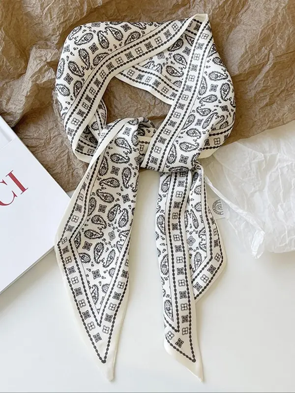 Women's Elegant Colorblock Butterfly & Floral Pattern Hair Scarf, Trendy Soft Comfortable Hair Band, Fashionable Hair Accessories for Women & Girls 2