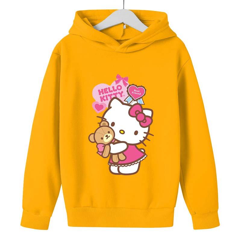 Product Introduction of New Hello Kitty Kawaii Kids Fashion Boys Clothing Autumn Baby Girls Clothes Cat Suit Children Hoodies Toddler Casual Tracksuits 4