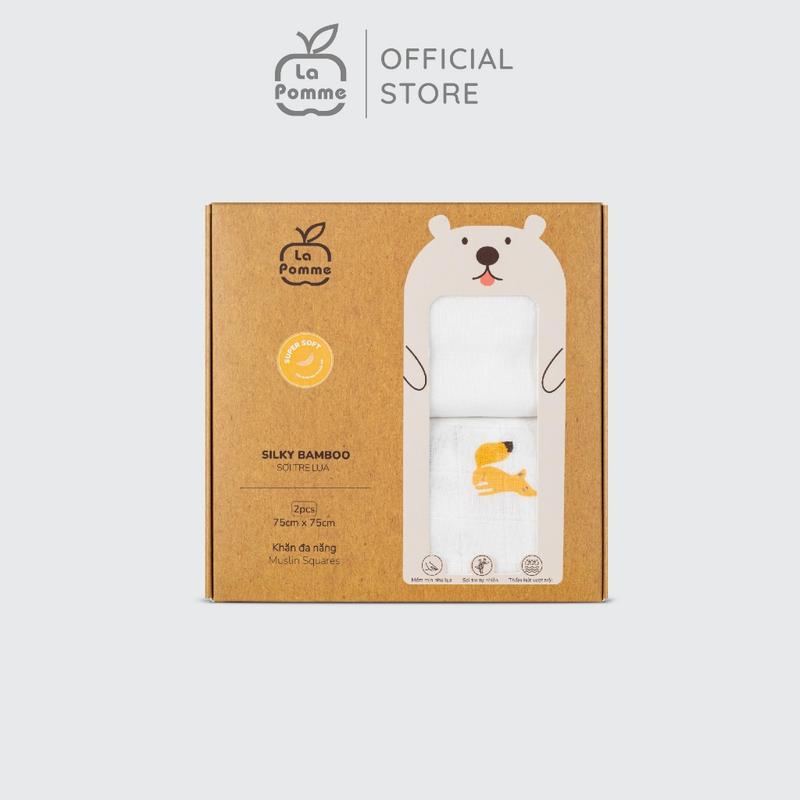 Set 2 Khăn sữa sợi tre lụa La Pomme phối màu (75x75cm) - Fairy World