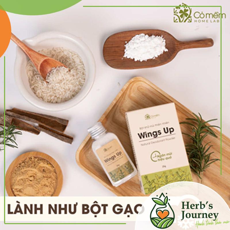 [CHE TÊN] Bột khử mùi Wings Up khử mùi hôi chân hôi nách giảm tiết mồ hôi - Cỏ mềm Homlab 25g - Lọ 25 gam