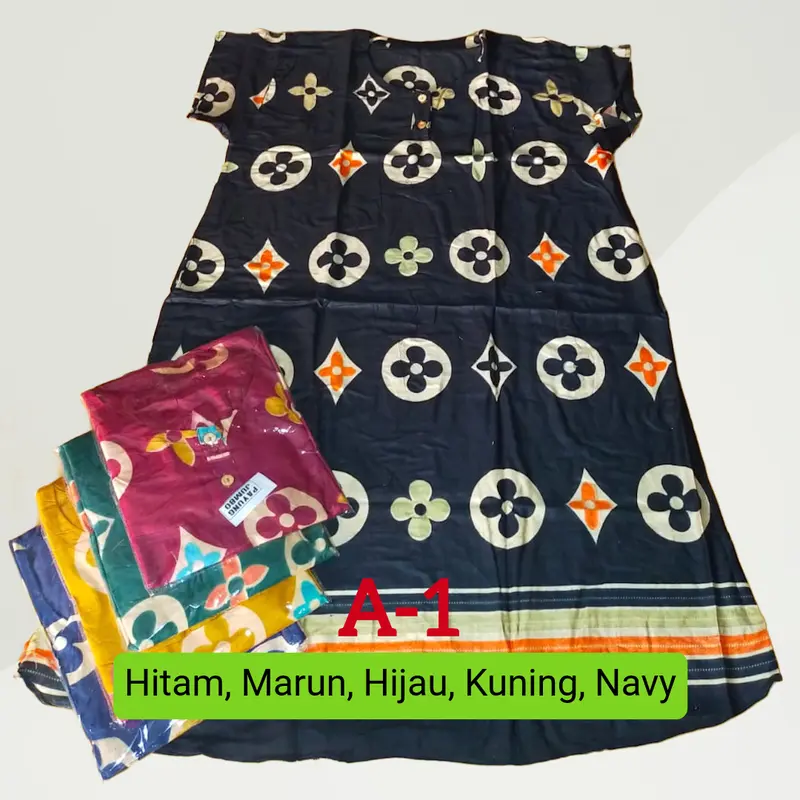 Daster Payung Jumbo 4 Pcs Motif Abstrak Bahan Rayon LD/PB 120 Busui Kancing 1