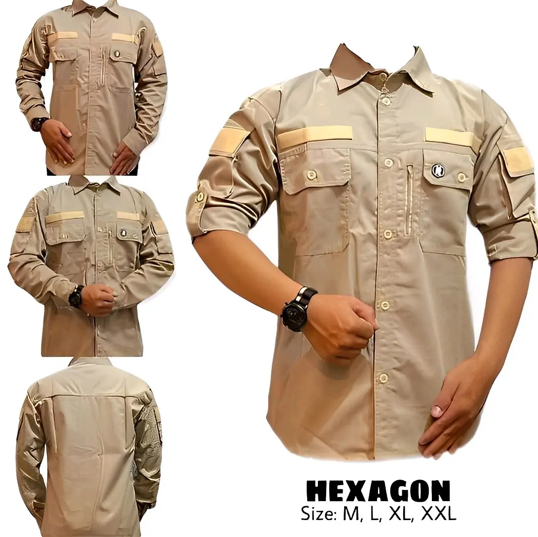 Kemeja pria tactical Hekagon lengan panajang Outdoor