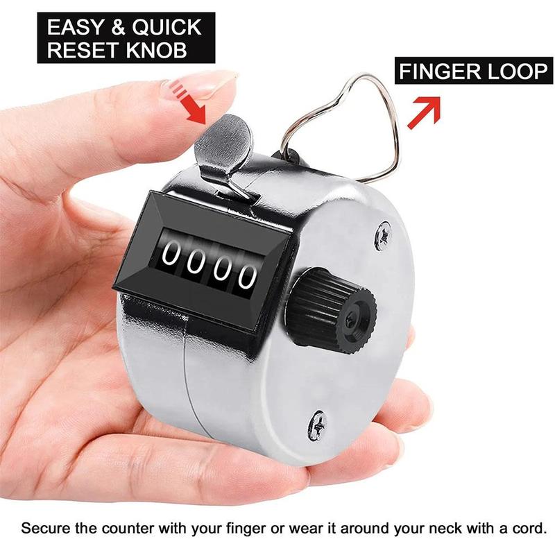 Mini Exercise Counter 4 Digit Number Manual Held Tally Counter  School Exercise Manual Counting Device 3