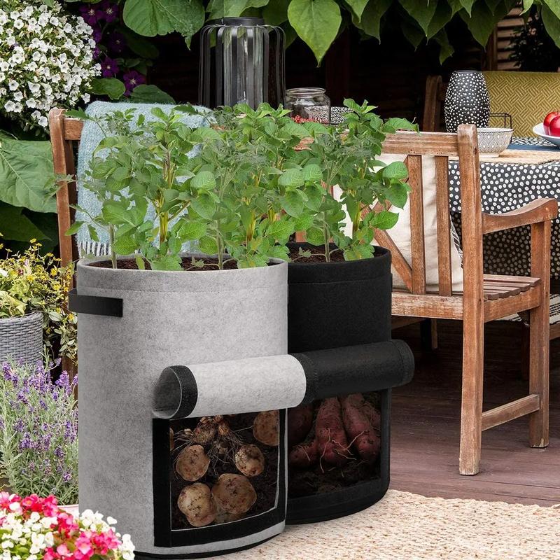 Product Introduction of 2024 Felt Potato Planting Bag Large Diameter Vegetable Plant Seedling Bag Non-Woven Felt Potato Growing Bucket 2