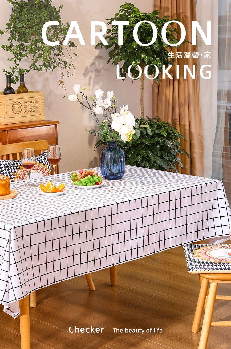 Product Introduction of [over 1,000 HTK] Tablecloth Waterproof Oil-Proof Disposable Desk Ins Rectangular Tablecloth Light Luxury High-Grade PVC Coffee Table Mats Tablecloth 2