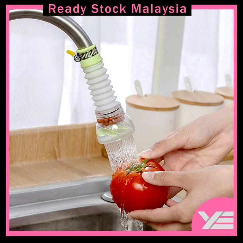YEESTORE 360 Putar Pemanas Paip Air Penapisan Kepala Pancuran Dapur Anti Percikan Muncung Pelurus Penapis Penapis Seterika Rumah 360 Rotate Water Tap Extender Filtering Shower Head Kitchen Anti Splash Nozzle Drainer Filter Purifier Home Iron